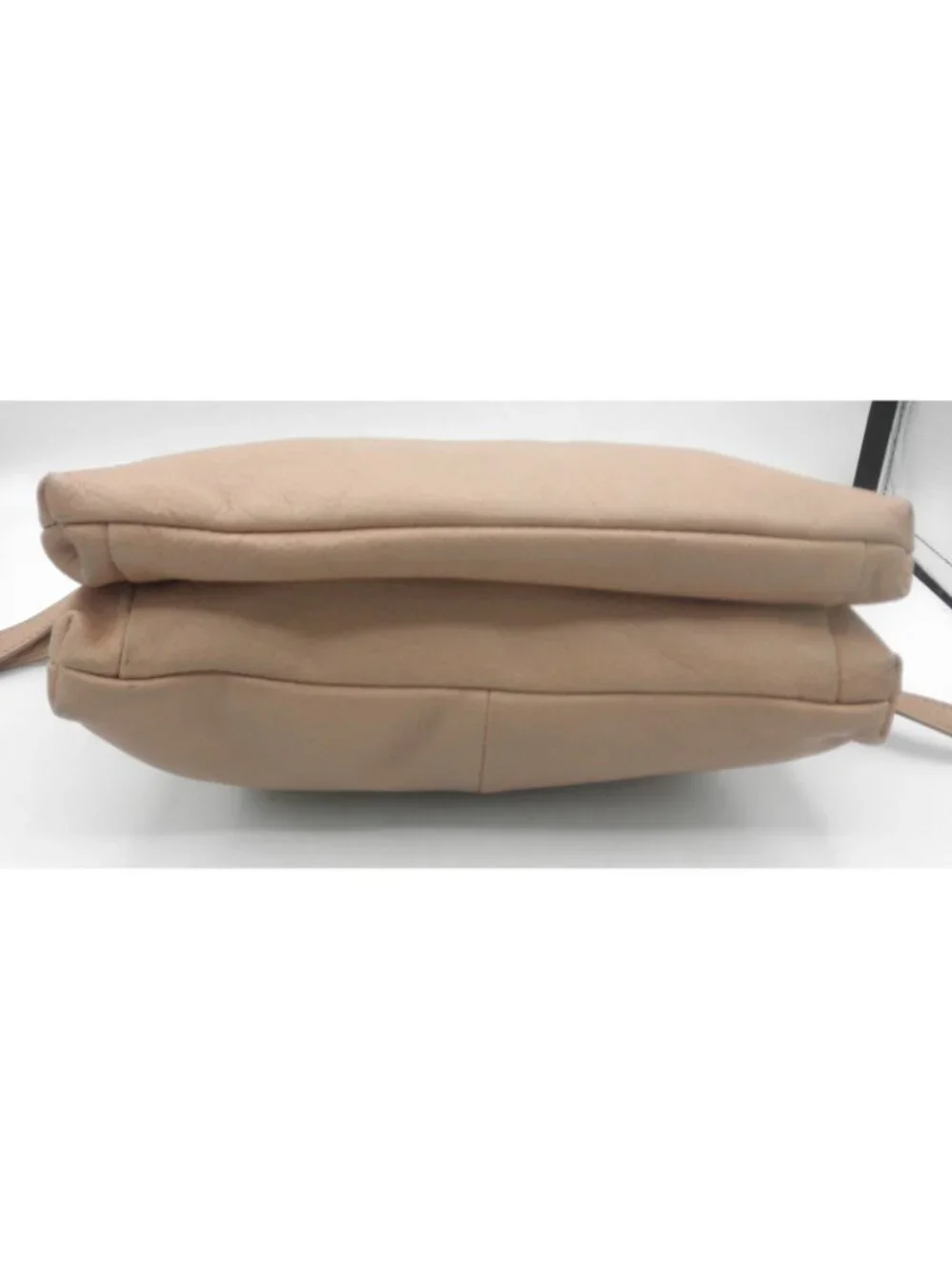 Margot Peach Blush Leather Double Top Zip Crossbody Shoulder Bag Genuine Leather - Picture 2 of 16